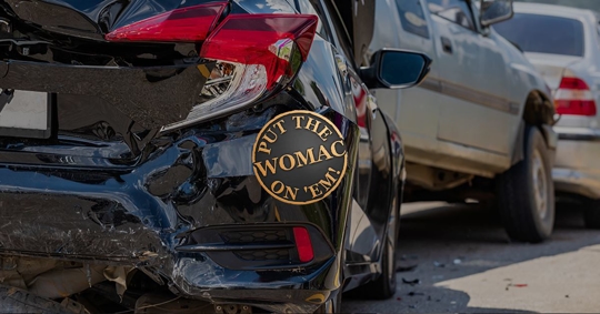 rear ended cars stuck on road