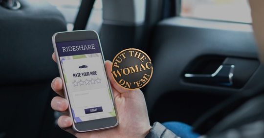 person on rideshare app