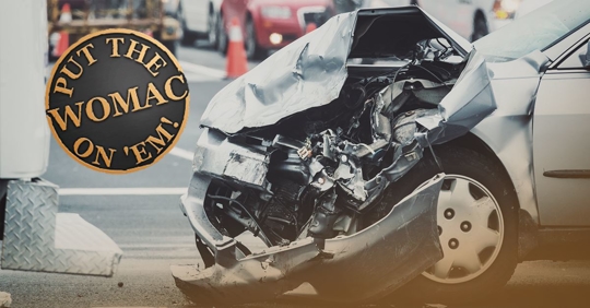 Front of a car after a crash